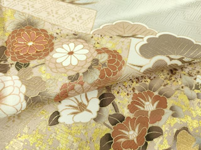 平和屋着物●豪華色留袖　駒刺繍　吉祥花文　金銀彩　正絹　逸品　未使用　DAAX4071ps