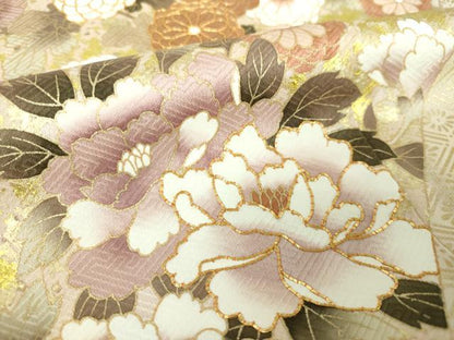 平和屋着物●豪華色留袖　駒刺繍　吉祥花文　金銀彩　正絹　逸品　未使用　DAAX4071ps