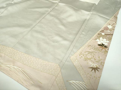 平和屋着物●豪華色留袖　駒刺繍　吉祥花文　金銀彩　正絹　逸品　未使用　DAAX4071ps