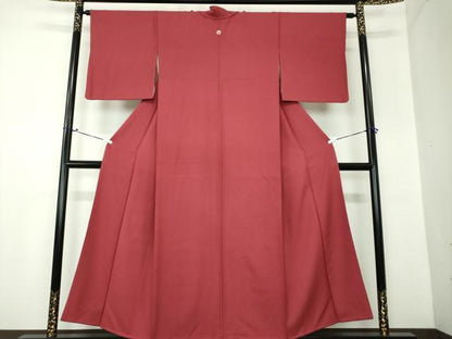 平和屋着物●上質な色無地 葡萄茶色 正絹 逸品 DAAX4083ps