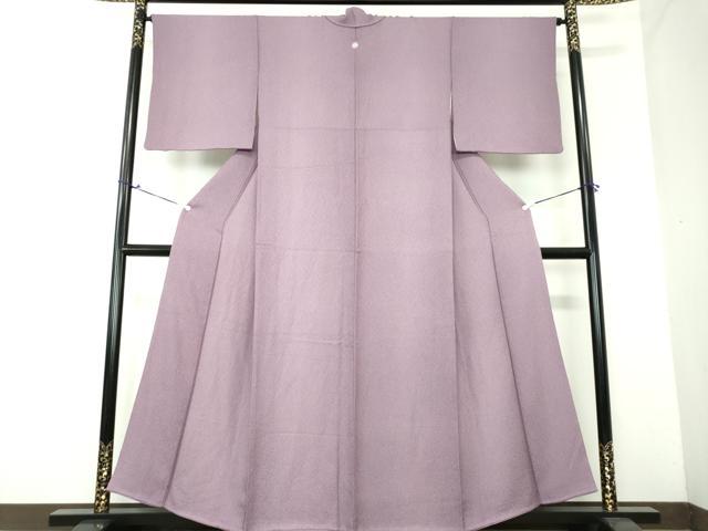 平和屋着物●上質な色無地 霞地紋 葡萄鼠色 正絹 逸品 DAAX4084ps