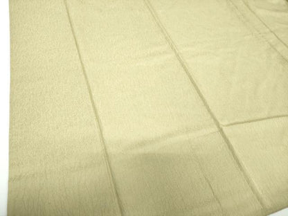 平和屋着物●上質な色無地 霞地紋 鶸茶色 正絹 逸品 DAAX4090ps