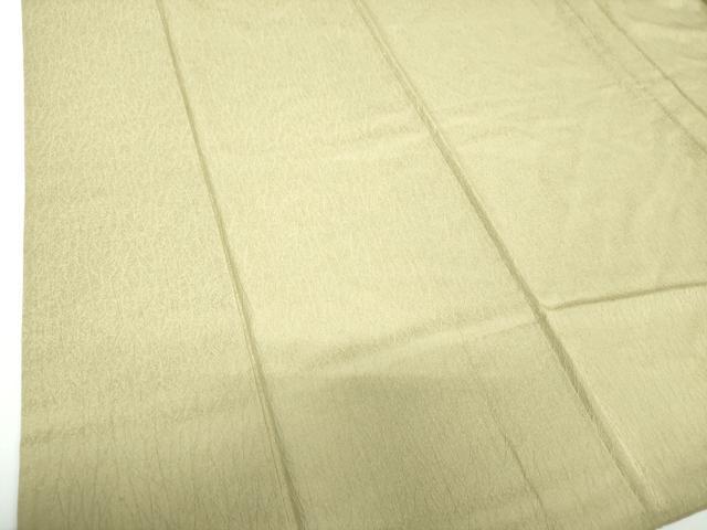 平和屋着物●上質な色無地 霞地紋 鶸茶色 正絹 逸品 DAAX4090ps