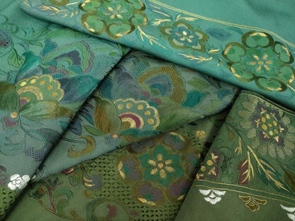 平和屋着物●中国三大刺繍 スワトウ刺繍 汕頭刺繍 総刺繍 訪問着 更紗花文 暈し染め 金糸 正絹 逸品 DAAX4097ps