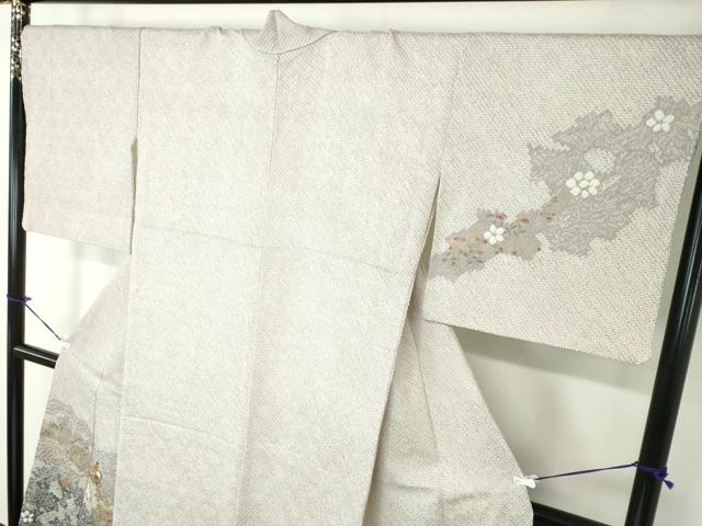 平和屋着物●訪問着 絞り 刺繍 道長花文 金彩 正絹 逸品 DAAX4098ps