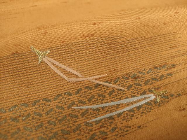 平和屋着物●訪問着 紬地 刺繍 若松葉 松ぼっくり 金彩 さが美扱い 正絹 逸品 DAAX4109ps