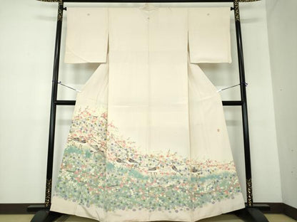 平和屋着物●本加賀友禅作家　百貫華峰　色留袖　花鳥文　暈し染め　正絹　逸品　DAAX4118ps