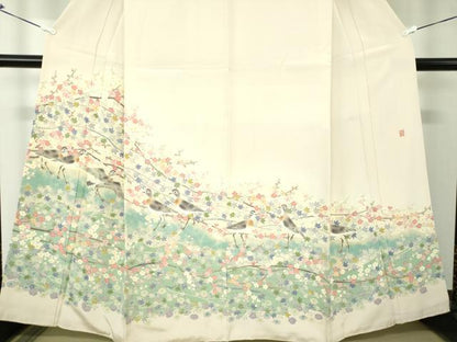 平和屋着物●本加賀友禅作家　百貫華峰　色留袖　花鳥文　暈し染め　正絹　逸品　DAAX4118ps