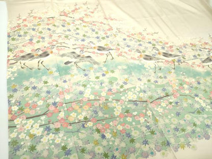 平和屋着物●本加賀友禅作家　百貫華峰　色留袖　花鳥文　暈し染め　正絹　逸品　DAAX4118ps