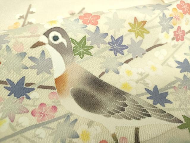 平和屋着物●本加賀友禅作家　百貫華峰　色留袖　花鳥文　暈し染め　正絹　逸品　DAAX4118ps