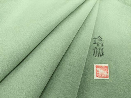平和屋着物●上質な色無地 作家物 深川鼠色 正絹 逸品 DAAX4138ps