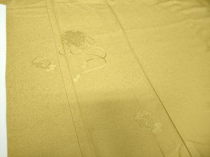 平和屋着物●中国三大刺繍　スワトウ刺繍　汕頭刺繍　総刺繍　訪問着　雪輪花文　芥子色　正絹　逸品　未使用　DAAX4141ps