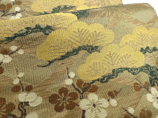 平和屋着物▽極上 創業280年 誉田屋源兵衛 六通柄袋帯 スリーシーズン帯 春 夏 秋 松竹梅 金糸 正絹 逸品 DAAX4173ps