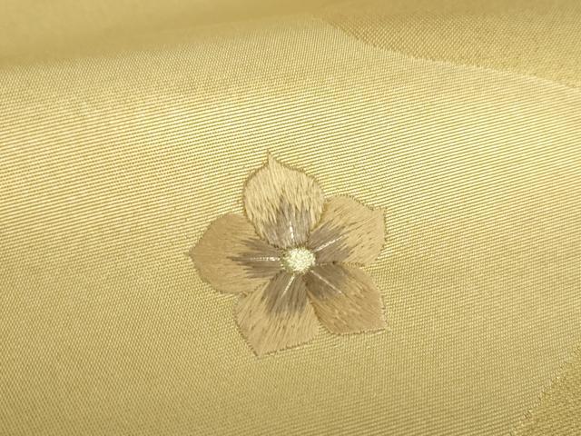 平和屋着物●太鼓柄袋帯　刺繍　蒔絵漆箔　霞花文　金糸　正絹　逸品　DAAX4175ps