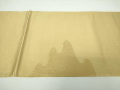 平和屋着物●太鼓柄袋帯　刺繍　蒔絵漆箔　霞花文　金糸　正絹　逸品　DAAX4175ps