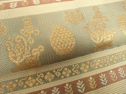 平和屋着物●全通柄袋帯　横段花文　金糸　正絹　逸品　DAAX4179ps