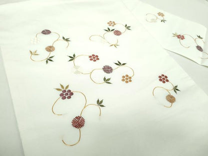平和屋着物●九寸名古屋帯　駒刺繍　総刺繍　名物裂　笹蔓緞子　金糸　逸品　DAAX4228ps