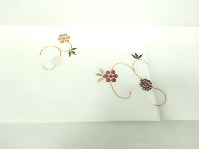 平和屋着物●九寸名古屋帯　駒刺繍　総刺繍　名物裂　笹蔓緞子　金糸　逸品　DAAX4228ps