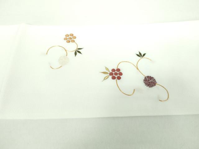 平和屋着物●九寸名古屋帯　駒刺繍　総刺繍　名物裂　笹蔓緞子　金糸　逸品　DAAX4228ps