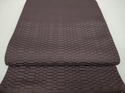 平和屋着物●八寸名古屋帯 ロートン織 横段文 黒紅色 正絹 逸品 未使用 DAAX4243ps