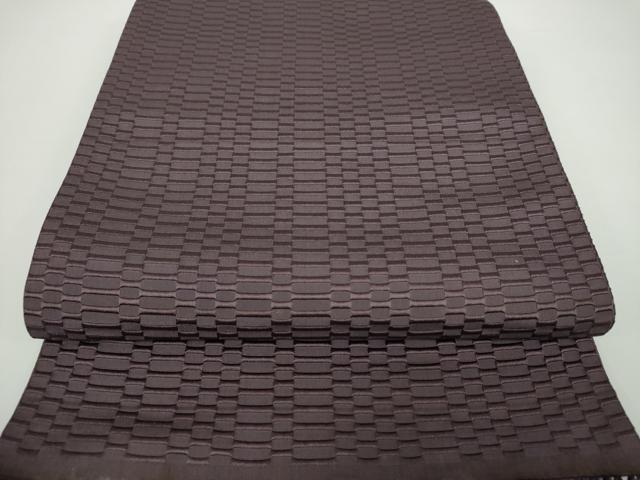 平和屋着物●八寸名古屋帯 ロートン織 横段文 黒紅色 正絹 逸品 未使用 DAAX4243ps