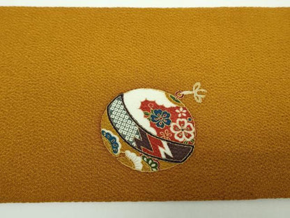平和屋着物●九寸名古屋帯 鈴花文 鬼しぼ縮緬 金彩 正絹 逸品 DAAX4247ps