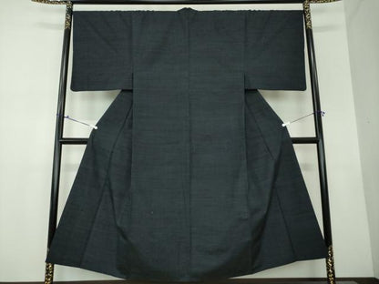 平和屋着物●男性　紬　濃紺地　正絹　逸品　DAAX4265ps