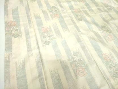 平和屋着物●本場大島紬 白大島 草花間道 証紙付き ロング丈 正絹 逸品 未使用 DAAX4298ps