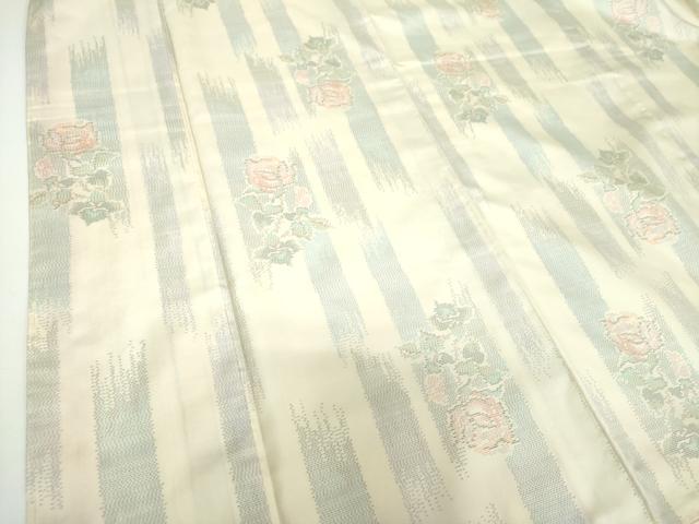 平和屋着物●本場大島紬 白大島 草花間道 証紙付き ロング丈 正絹 逸品 未使用 DAAX4298ps