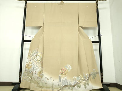 平和屋着物●豪華色留袖 駒刺繍 流水籬花文 暈し染め 金彩 正絹 逸品 DAAX4321ps