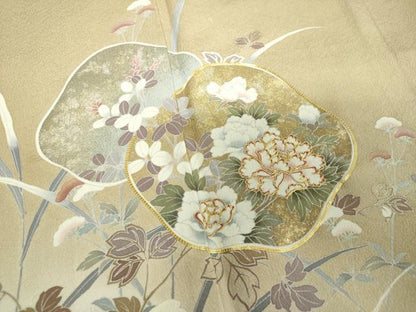 平和屋着物●豪華色留袖 駒刺繍 流水籬花文 暈し染め 金彩 正絹 逸品 DAAX4321ps