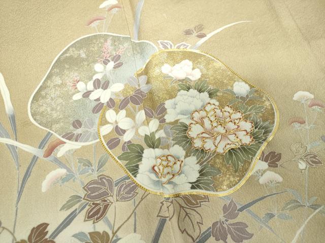 平和屋着物●豪華色留袖 駒刺繍 流水籬花文 暈し染め 金彩 正絹 逸品 DAAX4321ps