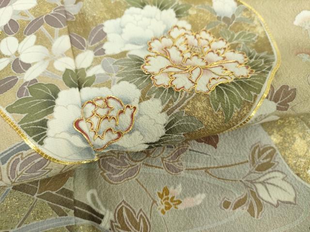 平和屋着物●豪華色留袖 駒刺繍 流水籬花文 暈し染め 金彩 正絹 逸品 DAAX4321ps