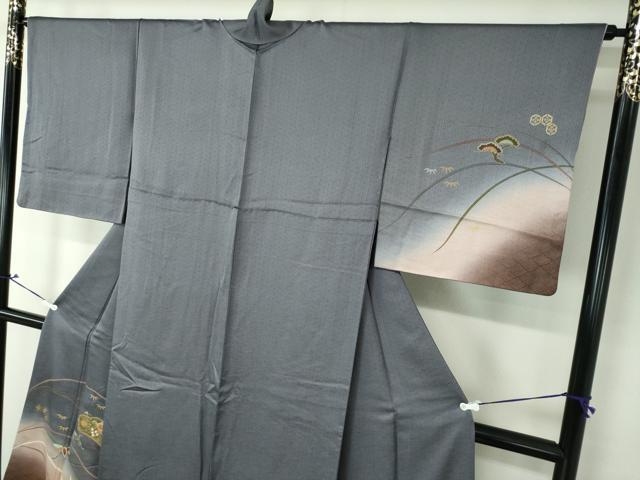 平和屋着物●訪問着 地紙鳳凰花文 暈し染め 金銀彩 正絹 逸品 DAAX4322ps