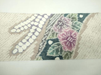 平和屋着物●名門 藤娘きぬたや・総絞り 九寸名古屋帯 辻が花 正絹 逸品 DAAX4330ps