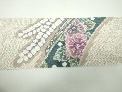 平和屋着物●名門 藤娘きぬたや・総絞り 九寸名古屋帯 辻が花 正絹 逸品 DAAX4330ps