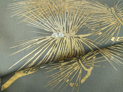 平和屋着物●九寸名古屋帯 若松葉 金銀彩 正絹 逸品 DAAX4336ps