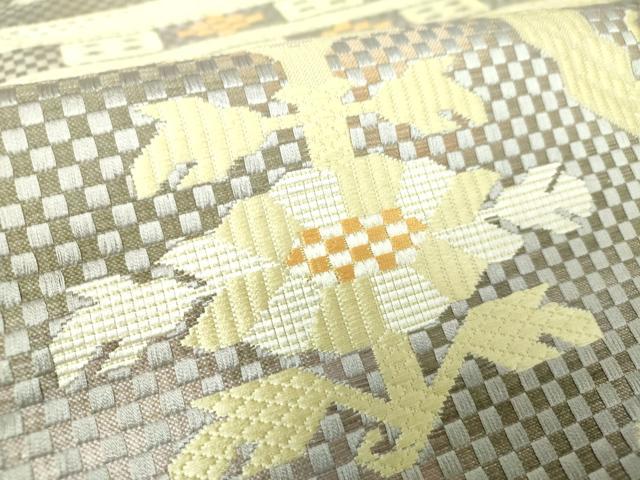 平和屋着物●八寸名古屋帯　唐織　花鳥文　正絹　逸品　DAAX4346ps