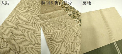 平和屋着物●両面 全通柄袋帯 流水花唐草間道 金糸 正絹 逸品 DAAX4362ps