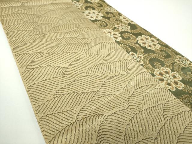 平和屋着物●両面 全通柄袋帯 流水花唐草間道 金糸 正絹 逸品 DAAX4362ps