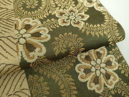 平和屋着物●両面 全通柄袋帯 流水花唐草間道 金糸 正絹 逸品 DAAX4362ps