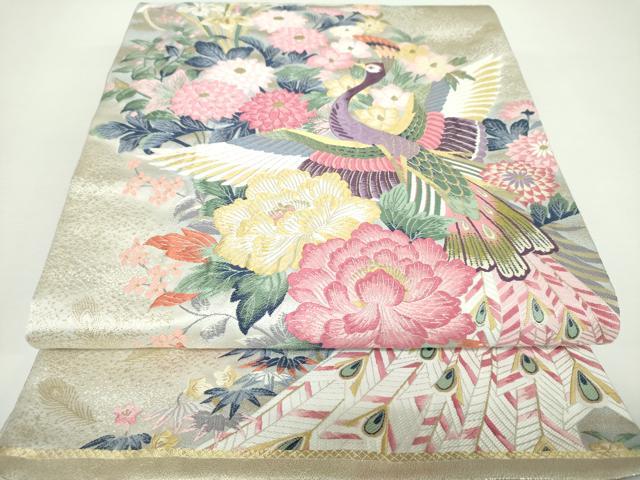 平和屋着物●本加賀友禅作家 百貫華峰 「美しいキモノ」お馴染みのメーカー となみ織物 六通柄袋帯 純金箔 正絹 逸品 未使用 DAAX4363ps