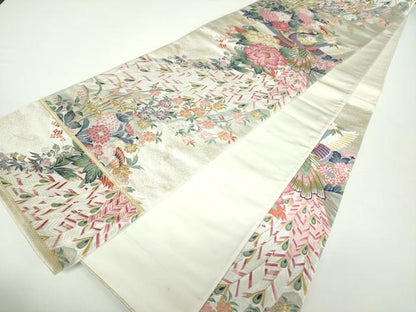 平和屋着物●本加賀友禅作家 百貫華峰 「美しいキモノ」お馴染みのメーカー となみ織物 六通柄袋帯 純金箔 正絹 逸品 未使用 DAAX4363ps