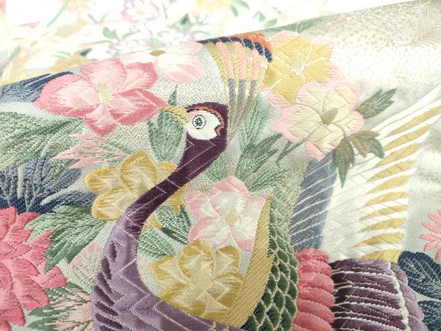 平和屋着物●本加賀友禅作家 百貫華峰 「美しいキモノ」お馴染みのメーカー となみ織物 六通柄袋帯 純金箔 正絹 逸品 未使用 DAAX4363ps
