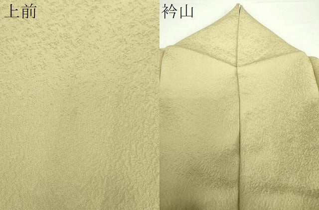 平和屋着物●上質な色無地 霞地紋 抹茶色 正絹 逸品 DAAX4380ps