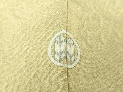平和屋着物●上質な色無地 霞地紋 抹茶色 正絹 逸品 DAAX4380ps