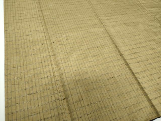 平和屋着物●上質な紬　格子　正絹　逸品　DAAX4394ps