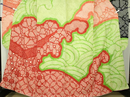 平和屋着物●豪華振袖 総絞り 立波花文 正絹 逸品 DAAX4399ps