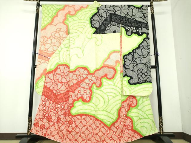 平和屋着物●豪華振袖　総絞り　立波花文　正絹　逸品　DAAX4399ps 平和屋着物○豪華振袖 総絞り 立波花文 正絹 逸品 DAAX4399ps