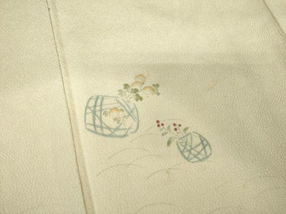 平和屋着物●訪問着 刺繍 花籠文 暈し染め 高島屋扱い 正絹 逸品 DAAX4404ps